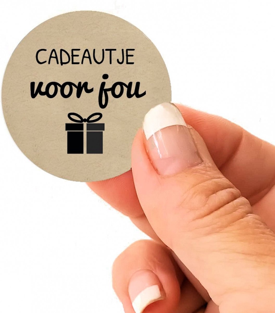 Kraft stickers cadeautje voor jou Ø40mm - 48 stuks | cadeau |